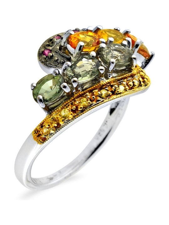 Margaritari Дамски Пръстен с Камъни от Бяло злато 18K
