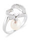 Margaritari Damen Ring mit Perlen & Diamant aus Silber