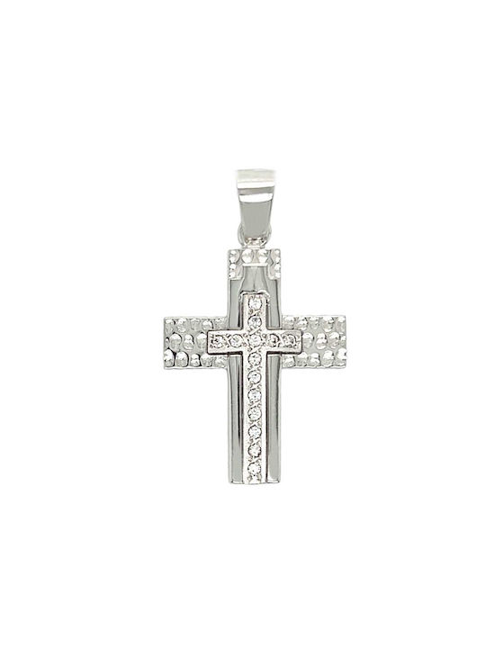 Xryseio Women's White Gold Cross 9K