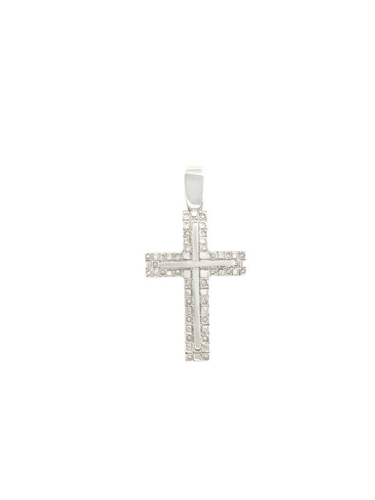 Xryseio Women's White Gold Cross 9K