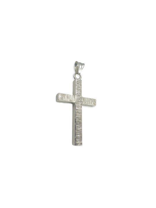 Xryseio Men's White Gold Cross 14K