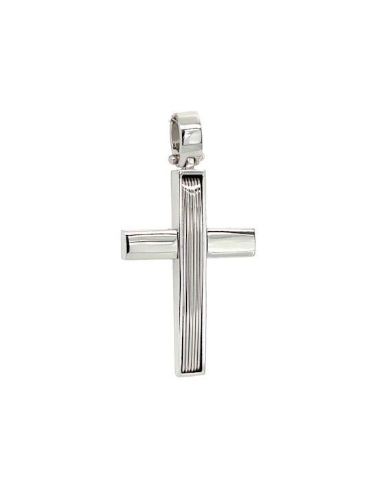 Xryseio Men's White Gold Cross 14K