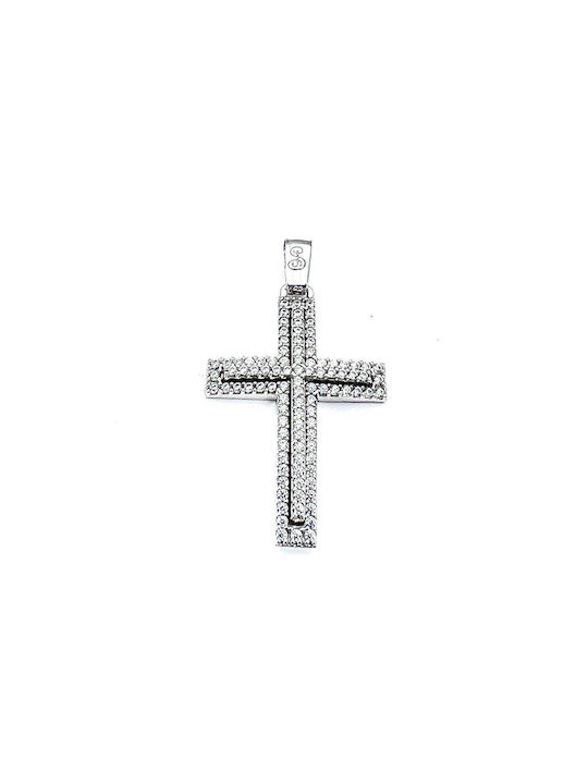 Xryseio Women's White Gold Cross 14K