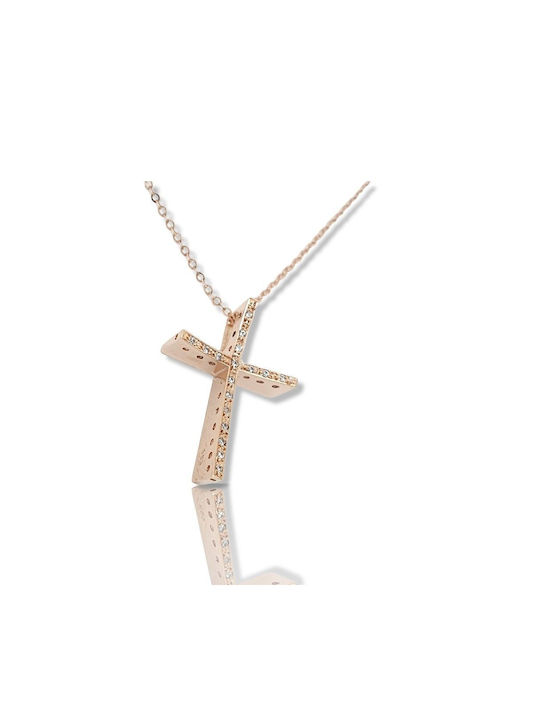 Mentzos Rose Gold Cross 14K with Chain