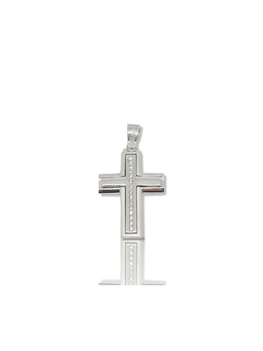 Mentzos Weißgold Kreuz 14K