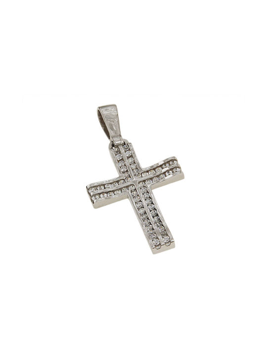 Dimiourgiko Vildiridis Damen Weißgold Kreuz 14K