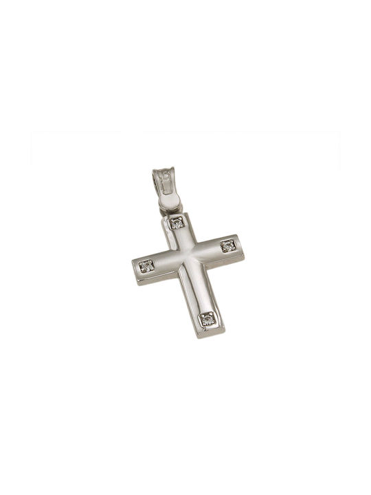 Dimiourgiko Vildiridis Damen Weißgold Kreuz 14K