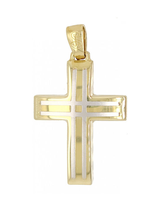 Mertzios.gr Gold Cross 14K Double Sided