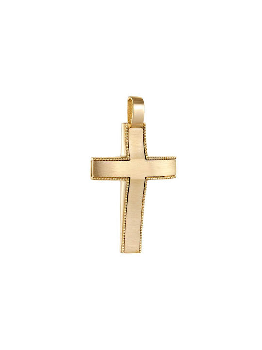 Papoulidis Jewellery Herren Gold Kreuz 14K mit Kette