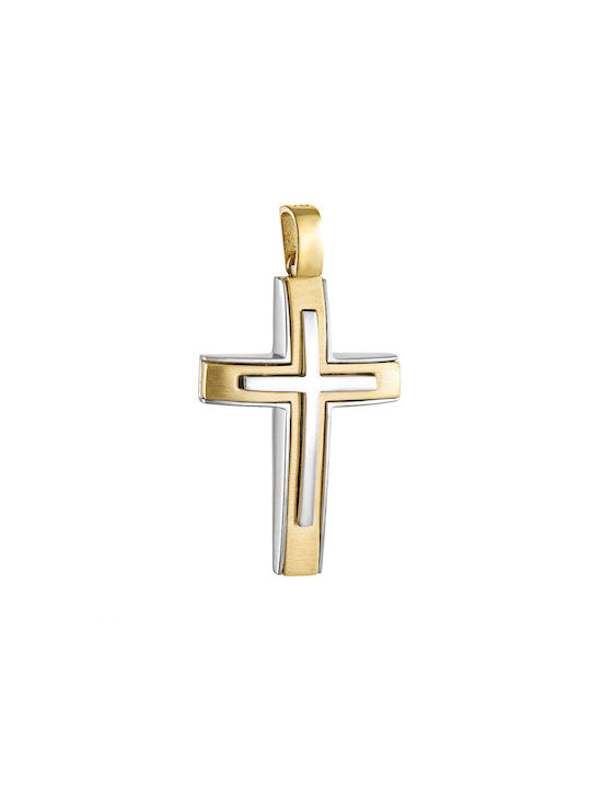 Papoulidis Jewellery Herren Gold Kreuz 14K mit Kette