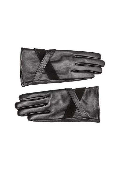 Devergo Schwarz Leder Handschuhe
