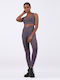 Training Damen Langes Formendefinition High Waist & Push-up Grau