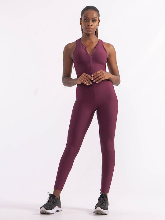 Training Women's Long Firming High Waist Leggings Push Up Purple