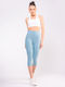 Training Women's Capri Leggings Firming High Waist Push Up Blue