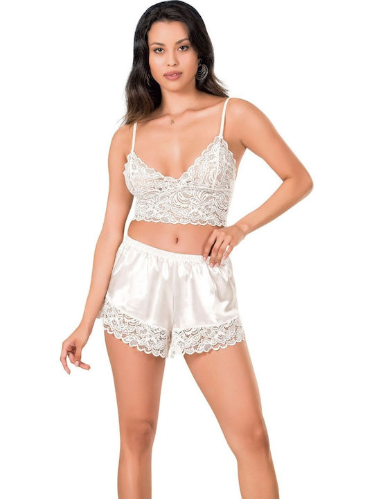 Moongirl Satin Babydoll Alb