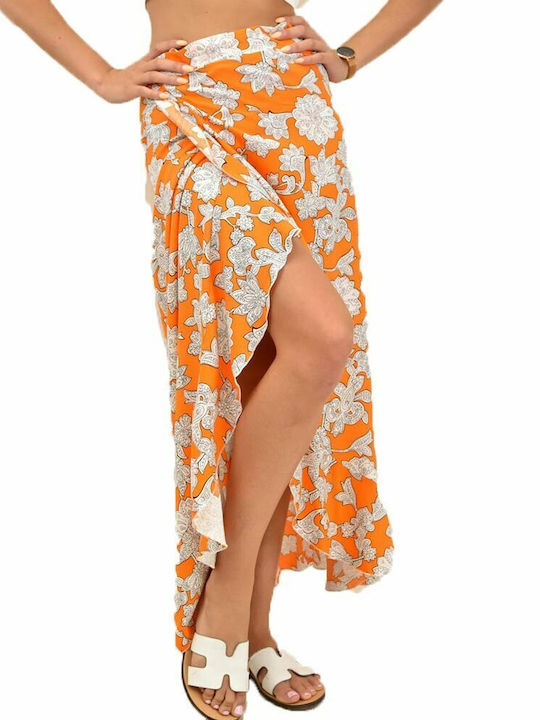 Potre High-waisted Maxi Skirt Envelope Floral O...