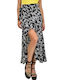 First Woman Maxi Envelope Skirt Floral in Black color