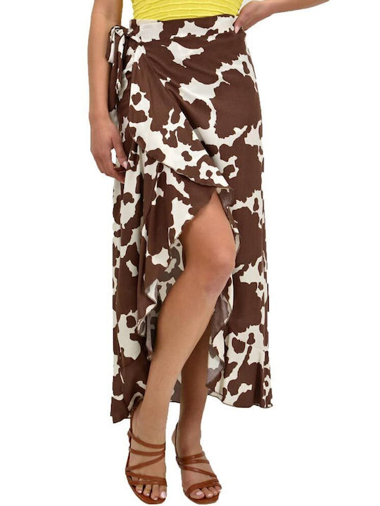 First Woman Maxi Envelope Skirt in Brown color