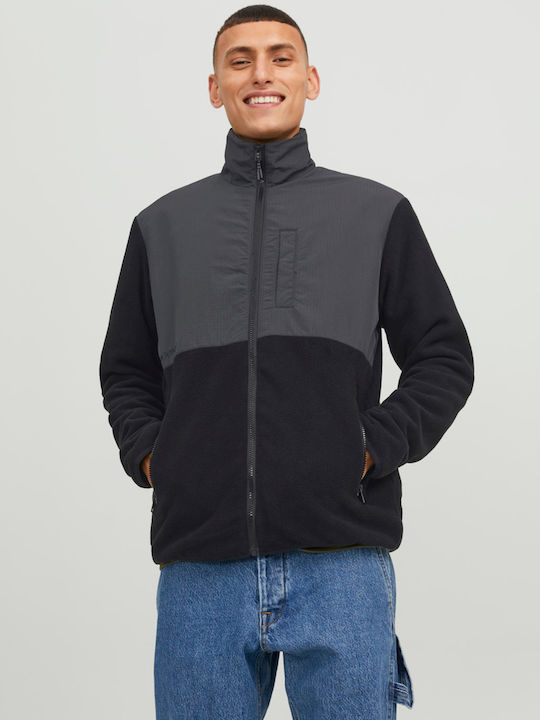 Cardigan Fleece pentru Bărbați Neagră