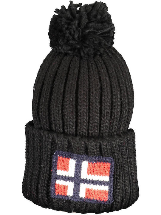 Squola Nautica Italiana Beanie Ανδρικός Σκούφος Πλεκτός σε Μαύρο χρώμα