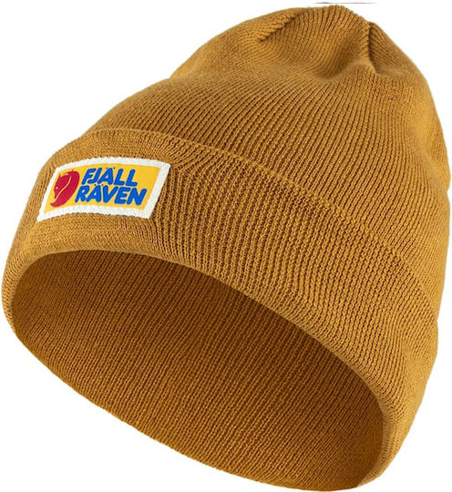Vardag Beanie Unisex Căciulă cu Tricotaj Rib în culoarea Galben