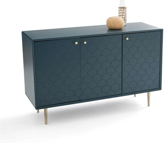 Massivholz Sideboard Blau 125x42x78cm