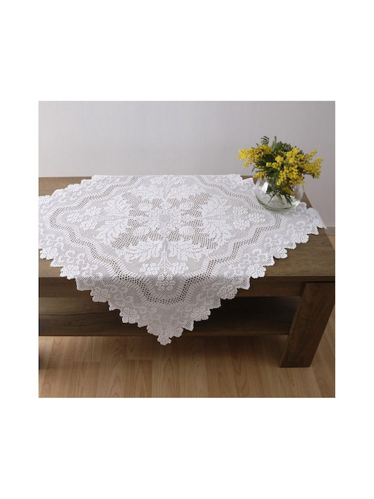 Dimeco Tablecloth Knitted White 140x140cm