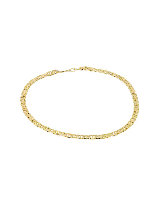 Tasoulis Jewellery Collection Δίχρωμη Αλυσίδα Χειρός από Χρυσό 14K