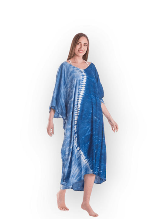 Rima Beachwear Damen Kaftan Strand Blau