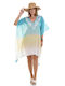 MiandMi Damen Kaftan Strand Gold/Turquoise