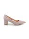 Fshoes Pointed Toe Beige Heels