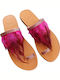 Sandale Casual Damă Din Piele Fuchsia