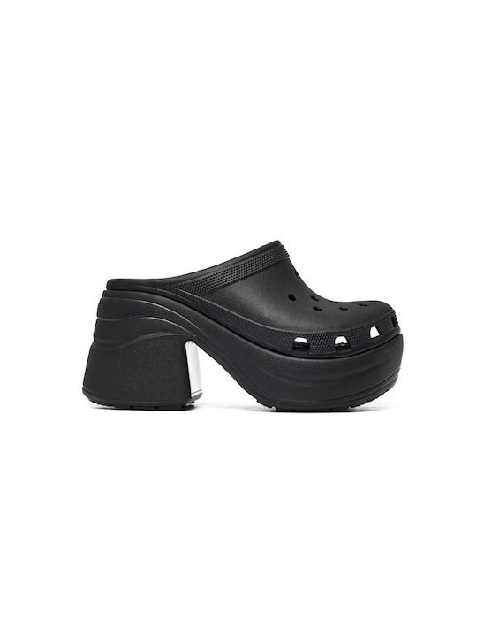 Crocs Mules cu Gros Mare Toc în Negru Culoare