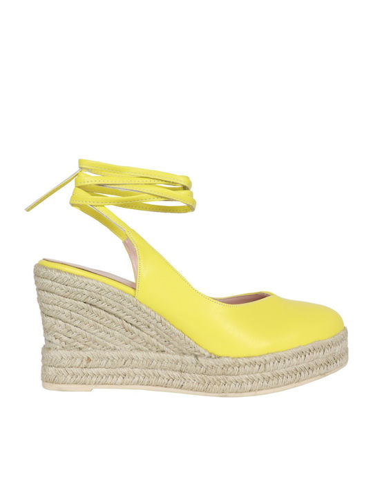 Anatomic Women's Synthetic Leather Platform Espadrilles Yellow