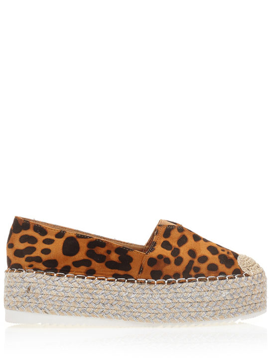 Tsoukalas Geflochtene Damen Espadrilles LEOPARD