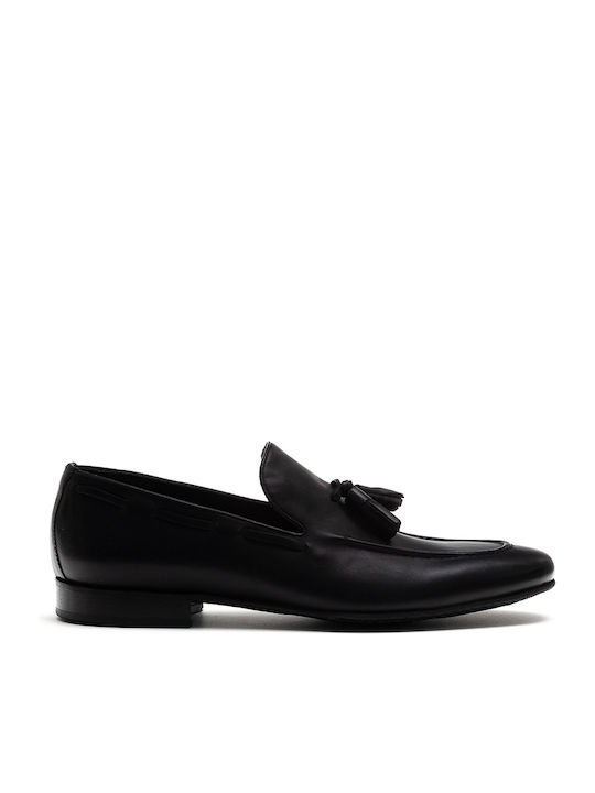 Perlamoda Men's Leather Loafers Black