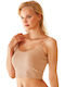 Women's Cotton T-Shirt with Spaghetti Strap Beige