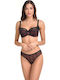 Miss Rosy Lace Underwear Set with Bra & Slip Black