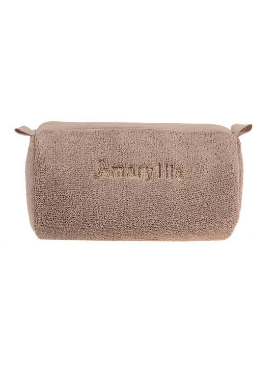 Amaryllis Slippers Toiletry Bag in Brown color 10cm