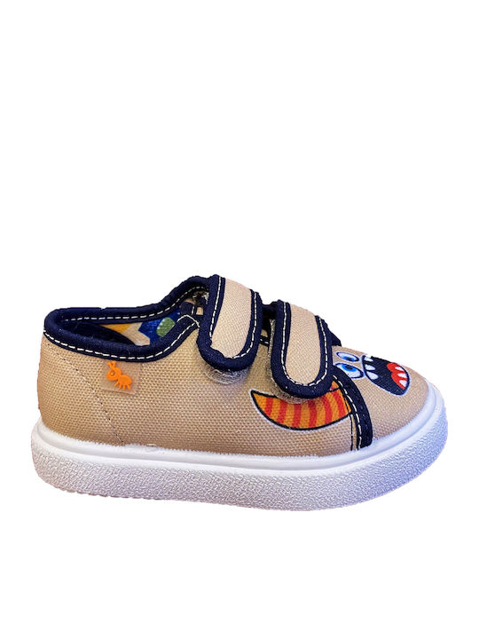 Kinder Sneakers mit Klettverschluss Beige