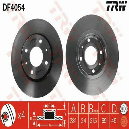TRW Brake Discs Front for Mitsubishi Carisma Volvo S40