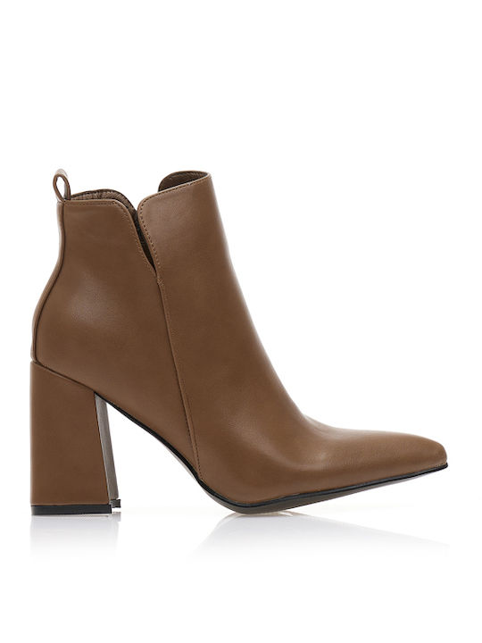 Women's Ankle Boots with High Heel Brown