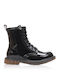 Women's Patent Leather Ankle Boots Black