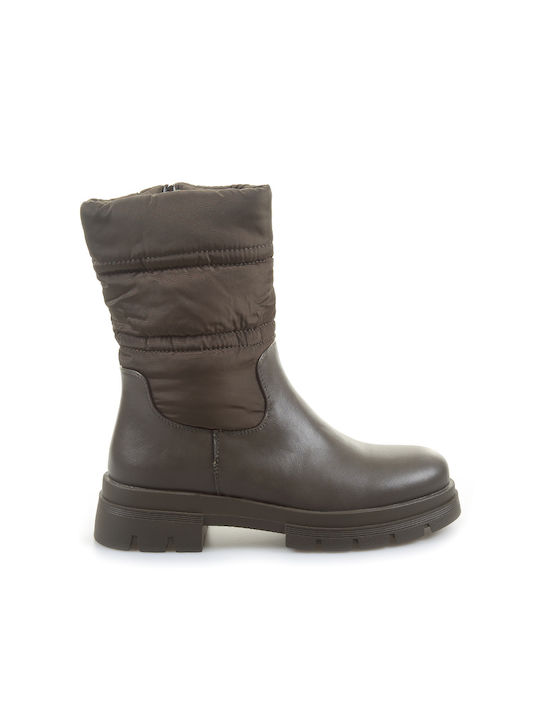 Fshoes Damen Knöchelstiefel Khaki