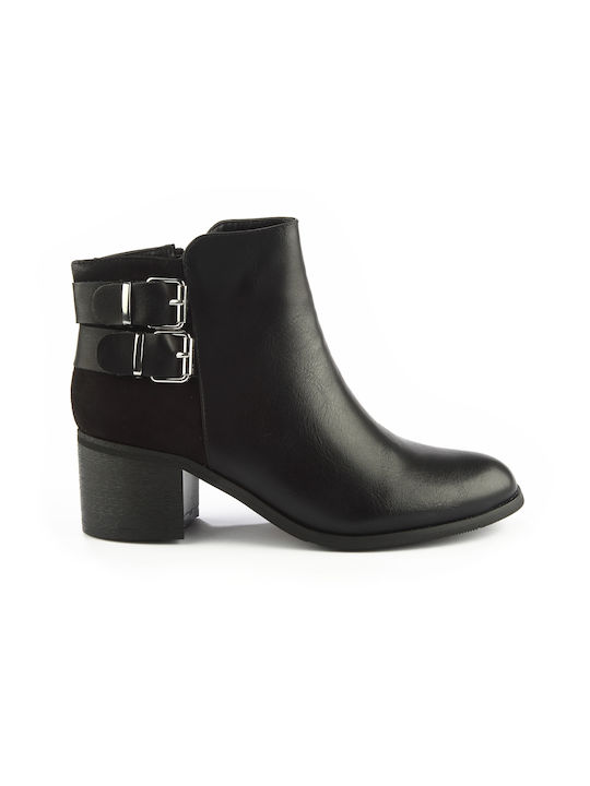 Fshoes Damen Knöchelstiefel Schwarz