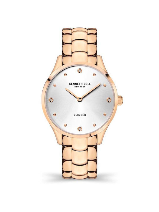 Kenneth Cole LADIES CRYSTALS Uhr mit Rose Gold Metallarmband