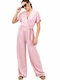 Potre Women's Short-sleeved One-piece Suit Pink
