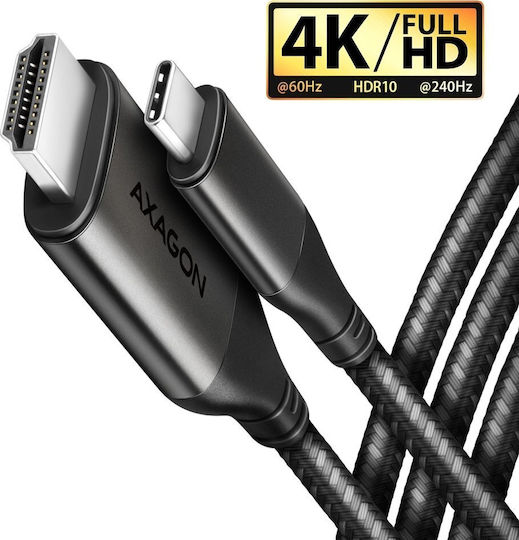 Axagon Cablu HDMI 2.0 Premium High Speed 4K 60Hz HDR HDMI De Sex Masculin - HDMI De Sex Masculin 1.8m Argintiu