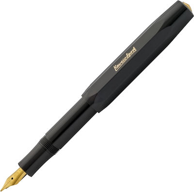 Kaweco CLASSIC Sport Stilou Fine Negru din Plastic cu Negru Cerneală