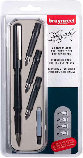 Royal Talens Ersatzfeder Mittel Bronze aus Messing mit Schwarz Tinte und mit 8 Ersatzfedern